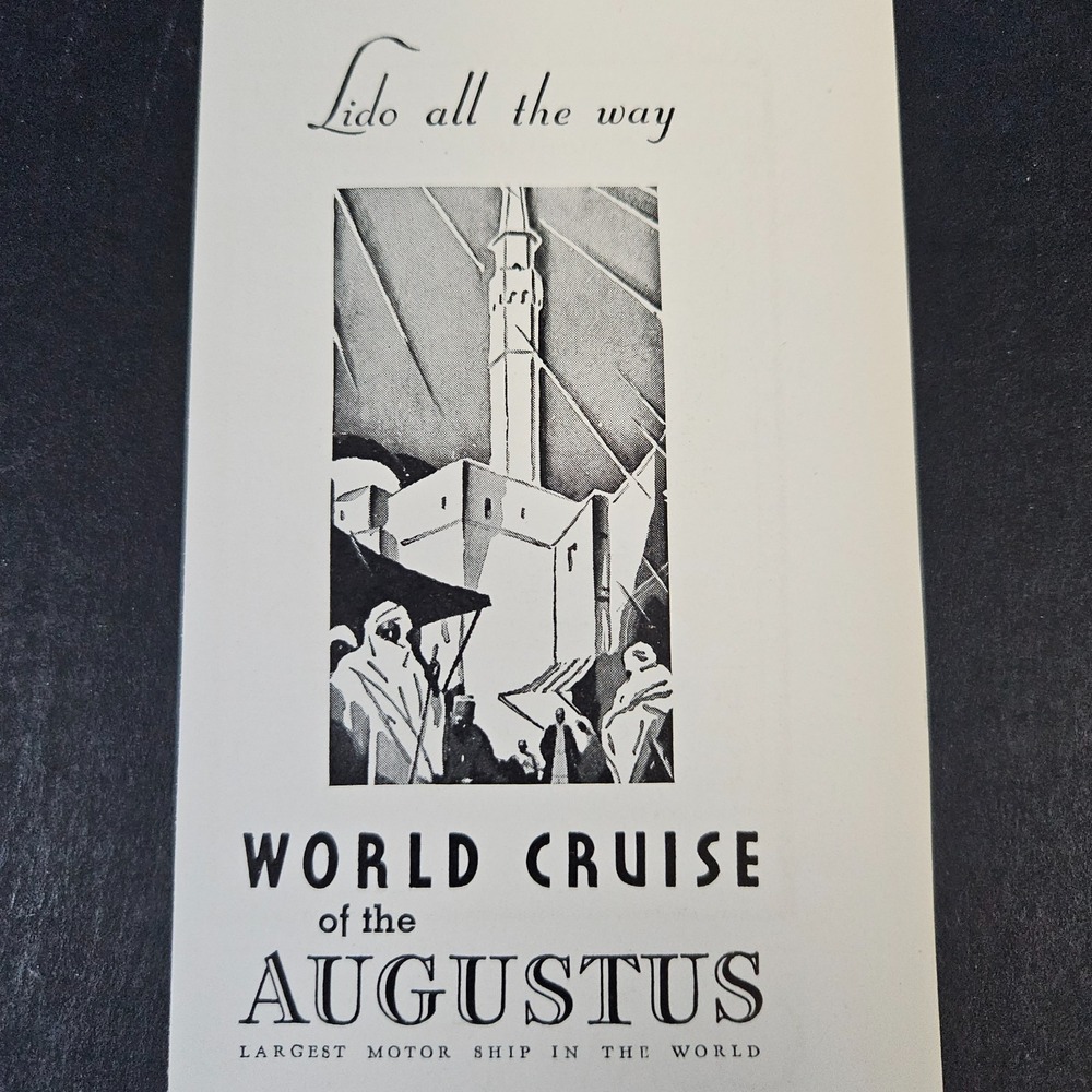 1932 American Express Co Italian Line World‎ Cruise Augustus Vintage Print Ad